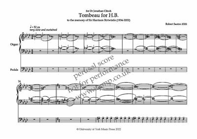 Robert Saxton: Tombeau for H.B.: Orgue