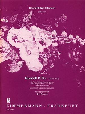 Georg Philipp Telemann: Quartett D-Dur TWV 43:D3: (Arr. Rolf Ermeler): Ensemble de Chambre