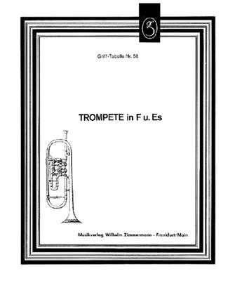 Grifftabelle für Trompete in F, Es