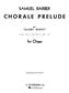 Samuel Barber: Chorale Prelude On Silent Night: Orgue